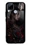 Realme C15 Glossy Phone Case with Crimson Moon Rose Design