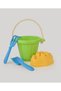 Sand and Beach Play Set – 4-Piece Beach Sand Bucket Set with Bucket, Shovel, Rake and Castle Mold Toy Set - 6