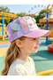 Kids Bunny with Wings Iridescent Baseball Cap 6-12 Years Old UV Protection Breathable Mesh Sun Hat Girls Summer Outdoor Sun Cap - 2