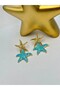 Line Detail Starfish Earrings (Brass Plated) Beige - 2