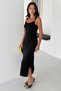 Scarlet Muse Women's Lycra Metal Strap Detailed Slit Midi Dress - 3