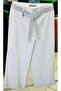 Plus Size Elastic Waist, Stone Embellished Belt, High Waist, Stone Detailed Wide Leg Pants - 8