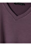 Lcw Everyday Damson V-Neck Soft Touch Women's T-Shirt - 2