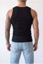 Men's Black Color Halter Neck Detailed Streetwear Tank Top - 4
