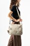 Women's Beige Shoulder Bag, Multi-Compartment Strap Crossbody Bag, Lightweight Original Crinkle Waterproof Fabric, 33X23X12Cm - 2