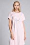 100% Cotton Regular Fit Crew Neck Short Sleeve Light Pink Nightgown H6940Ax26Sm - 2