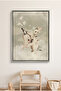 Whimsical Elephant and Bunny Kids Wall Art | Portrait Framed Canvas Print | Luxury Modern Decor for Kids Room