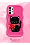 Samsung Galaxy A23 Compatible Case Camera Protector Red Silicone Couple Phone Case Cat Pattern - 2