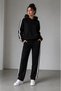 Women's Striped Hooded Tracksuit Set