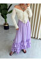 Premium 100% Cotton Muslin Asymmetrical Ruffled Bohemian Diego Long Skirt - 4