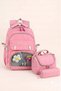 Transparent Luxury Primary-Secondary School Twill 3-Piece Set Bag with Toys, Thermal Lunch Bag and Pen Holder