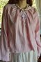 Collar Pleated Detailed Muslin Shirt Powder - 2