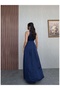 Halter Neck Slit Satin Dress - 5