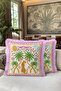 Exotic Leopard Palm Tropical Chic Fringe Pillowcase-Bohemian Safari Pink Tassel Throw Pillow Cover - 7