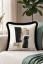 Modern Abstract Decorative Geometric Fringed Pillowcase - Artistic Minimal Tassel Throw Pillow Cover - 2