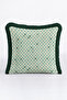 Art Deco Seashell Motif Fringed Pillow Cover - Geometric Mint Cream Tassel Throw Pillow Cover - 3