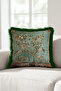 Exotic Bird Pomegranate Tree Vintage Fringe Pillowcase-Artistic Botanical Black Tassel Throw Pillow Cover - 4
