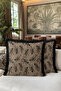 Exotic Lizard Motif Fringed Pillowcase - Safari Bohemian Mink Black Tassel Throw Pillow Cover - 3
