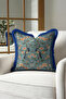 Authentic Fringed Pillowcase with Floral Bird Figure-Spring Boho Coral Navy Blue Tassel Throw Pillow Cover - 7