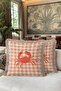 Sea Crab Coral Fringed Pillowcase - Coastal Breeze Orange Mink Tassel Throw Pillow Cover - 7