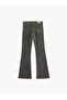 Cotton Spanish Flare Slim Fit High Waist Denim Trousers - Flare Jeans - 6