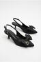 129-2517 Satin Comfortable 5 cm Heel Height Women's Shoes with Bow Detail