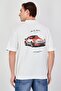 Men Crew Neck Short Sleeve Embroidered Logo T-Shirt, Off White - 3