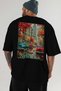 New York 2 Black Oversize Country City Back Printed Unisex T-Shirt 100% Cotton Premium - 6