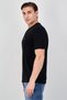 Men Crew Neck Short Sleeve Brand Logo T-Shirt, Black - 2