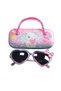 Kids Sunglasses Boys Sunglasses Girls Sunglasses UV400 Protection, Glitter Heart Cat Children Sunglasses with Hard Handbag Case, Cute Toddler Sunglasses for Boys Girls Age 3+ - 5