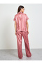 Pink Striped Pattern Shirt And Pyjama Set - 6