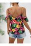 Women's Strappy Off-The-Shoulder Floral Printed Blouse - 5