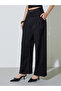 Black Wide Leg Trousers With Buckle Detail - 2