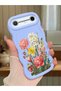 Tecno Spark Slim Compatible Case Camera Protector Blue Silicone Couple Phone Case Floral Pattern