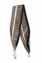 Special Series Silky Satin Zircon Stone and Pearl Detailed Magnetic Scarf Coffee-Cream - 57cm - 4