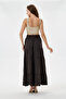 Brown Italian Elastic Waist Long Viscose Skirt Size 38 - 42 - 3