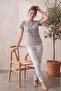 Lycra Duck Patterned Short Sleeve Summer Comfortable and Flexible Pajama Set - 2