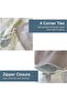 Essina Duvet Cover Set – 3 Pcs Double Duvet Set – Quilt Cover and Pillow Sham – Cotton 620 Thread Count - 4