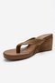 Pryon Earth Suede Genuine Leather Women's Flip-Flop Wedge Heeled Slippers - 6