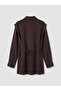 Lcw Modest Brown Women's Shirt Tunic with Side Laces - 3