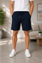 Men's 3-Piece Casual Shorts Set Black Gray Navy Blue with Pockets Comfortable Cut Knee Length - 6