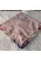 Brand Handcrafted Needle Embroidered Writing 100% Cotton Muslin – 4 Sides Embroidered Elegant Headscarf 100X100 cm - 3