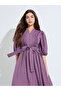 Purple Lace Trim A-Line Maxi Dress - 2