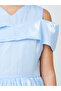 Girls Blue A-Line Knee-Length Dress - 3