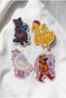Holographic Laminated Cute Character Sticker Set of 4 |   Laptop, Notebook, Journal Sticker