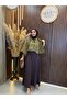 Aven Scarf Detailed Unlined Tulle Modal Blouse |   Khaki - 3