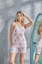 Women's 100% Viscose Bandana Floral Patterned Lace Rope Strap Shorts Set - 3