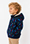Boy's Removable Hooded Inside Velsoft Winter Knitwear Thick Cardigan 23202 - 2
