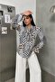 Women's Blouse Patterned Long Sleeve Tie-Down Scarf Collar Comfortable Fit Elastic Ruffle Sleeve Viscose Shirt - 2