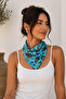 Lara Floral Patterned 100% Cotton Multi-Purpose Bandana Scarf - 3